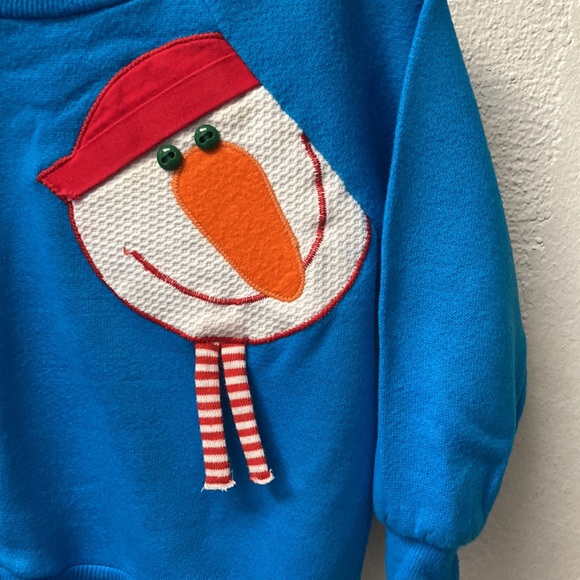 Ruth Scharf vintage 80s turquoise unisex appliqué sweatshirt sz 18 mos - Picture 3 of 10